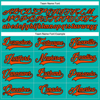 Custom Aqua Orange-Black Hockey Lace Neck Jersey