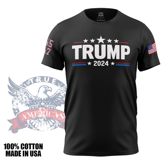 Trump 2024 - Donald Trump, MAGA, Patriotic, T Shirt, Made in USA, 100% Cotton