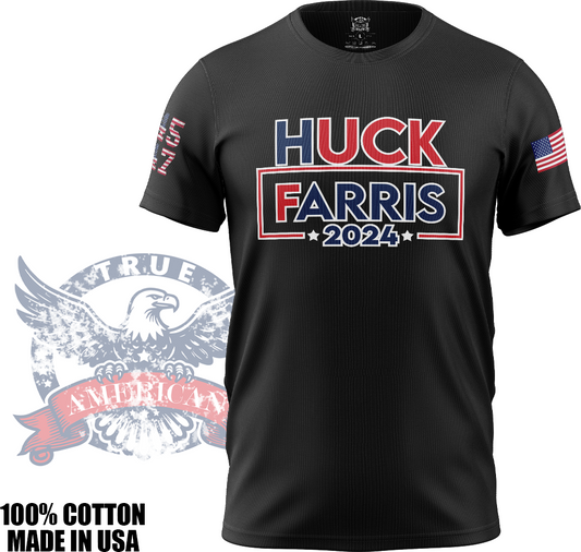 HUCK FARRIS (Full Color) - Anti Kamala Harris, Funny, Offensive, T Shirt, Made in USA, 100% Cotton