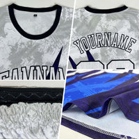 Custom White White-Royal Round Neck Sublimation Basketball Uniform Jersey