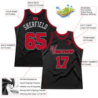 Custom Basketball Jersey - Black Red-White Authentic Throwback