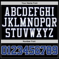 Custom Basketball Jersey - Black Royal-White Authentic Throwback