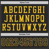 Custom Football Jersey - Black Black-Gold Mesh Authentic Throwback