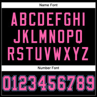 Custom Black Pink-Light Blue Mesh Authentic Football Jersey