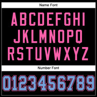 Custom Black Light Blue-Pink Mesh Authentic Football Jersey