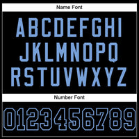 Custom Black Black-Light Blue Mesh Authentic Football Jersey