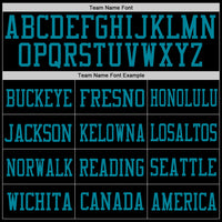 Custom Black Black-Teal Mesh Authentic Football Jersey