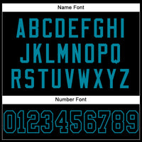 Custom Black Black-Teal Mesh Authentic Football Jersey