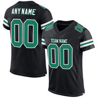 Custom Football Jersey - Black Kelly Green-White Mesh Authentic