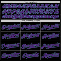 Custom Black Purple-Light Blue Authentic Baseball Jersey