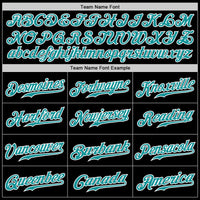 Custom Black Aqua Pinstripe Teal-White Authentic Baseball Jersey