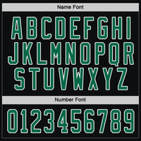 Custom Black Kelly Green-White Hockey Jersey