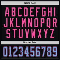 Custom Black Light Blue-Pink Hockey Jersey