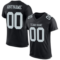 Custom Football Jersey - Black Silver Mesh Authentic