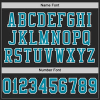 Custom Black Teal-White Mesh Authentic Football Jersey