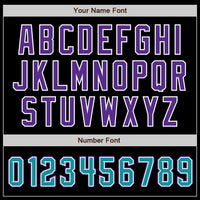 Custom Black Teal-Purple Authentic Baseball Jersey