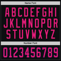 Custom Black Hot Pink-Dark Purple Hockey Jersey