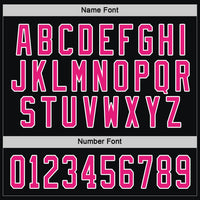 Custom Black Hot Pink-White Hockey Jersey