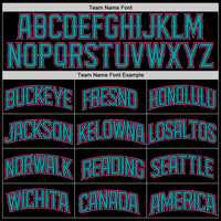 Custom Black Pink-Teal Authentic Baseball Jersey