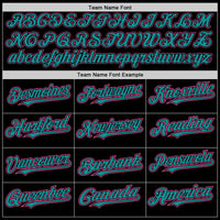 Custom Black Pink-Teal Authentic Baseball Jersey