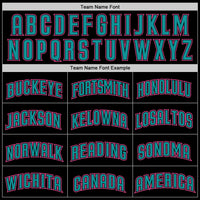 Custom Black Pink-Teal Authentic Baseball Jersey
