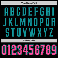 Custom Black Pink-Teal Authentic Baseball Jersey