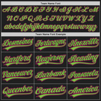 Custom Black Hot Pink-Neon Green Authentic Baseball Jersey