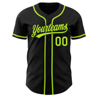 Custom Black Neon Green Authentic Baseball Jersey