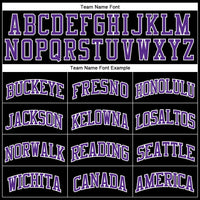 Custom Basketball Jersey - Black White Pinstripe Purple-White Authentic