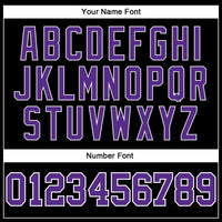 Custom Basketball Jersey - Black White Pinstripe Purple-White Authentic