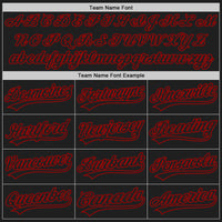 Custom Black Red Pinstripe Black Authentic Baseball Jersey