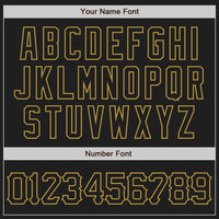 Custom Black Old Gold Pinstripe Old Gold Authentic Baseball Jersey