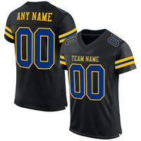 Custom Football Jersey - Black Royal-Yellow Mesh Authentic