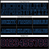 Custom Black Powder Blue-Red Authentic Football Jersey