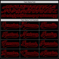 Custom Black Red Hockey Lace Neck Jersey