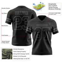 Custom Football Jersey - Black Steel Gray Authentic