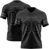 Custom Football Jersey - Black Steel Gray Authentic