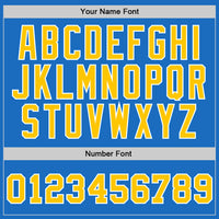 Custom Blue Gold-White Authentic Throwback Basketball Jersey