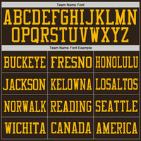 Custom Brown Gold Mesh Authentic Football Jersey
