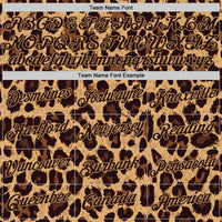 Custom Brown Brown-Old Gold 3D Pattern Design Leopard Authentic Basketball Jersey