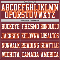 Custom Burgundy White-Orange Mesh Authentic Football Jersey