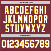 Custom Burgundy White-Gold Authentic Baseball Jersey