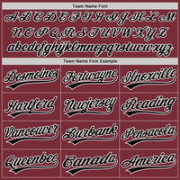 Custom Burgundy Black-White Authentic Baseball Jersey