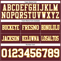 Custom Burgundy White-Gold Authentic Football Jersey