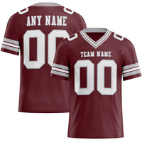 Custom Burgundy White-Gray Authentic Football Jersey