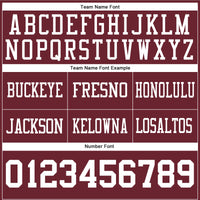 Custom Burgundy White Authentic Football Jersey