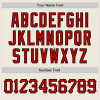 Custom Cream Red Pinstripe Red-Black Authentic Baseball Jersey