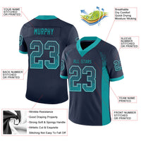 Custom Football Jersey - Navy Teal-Gray Drift Fashion