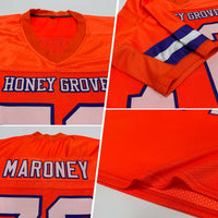 Custom Orange White-Purple Mesh Authentic Football Jersey
