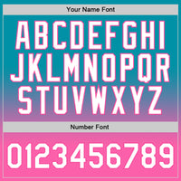 Custom Teal White-Pink Authentic Fade Fashion Basketball Jersey